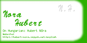 nora hubert business card