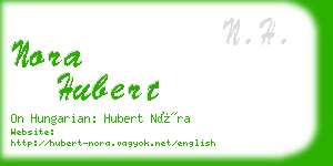 nora hubert business card